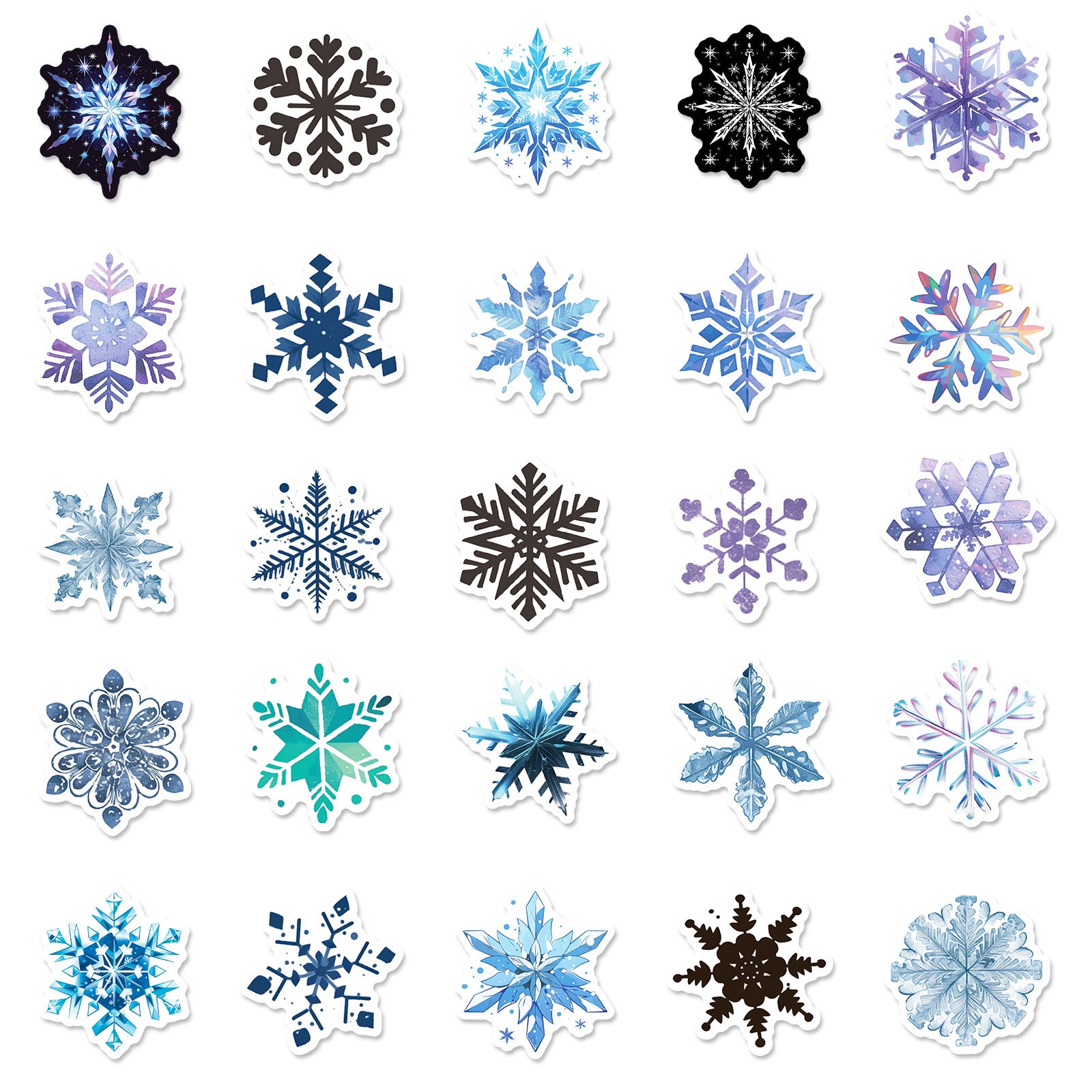 Wholesale 50 Snowflake Winter Christmas DIY Stickers